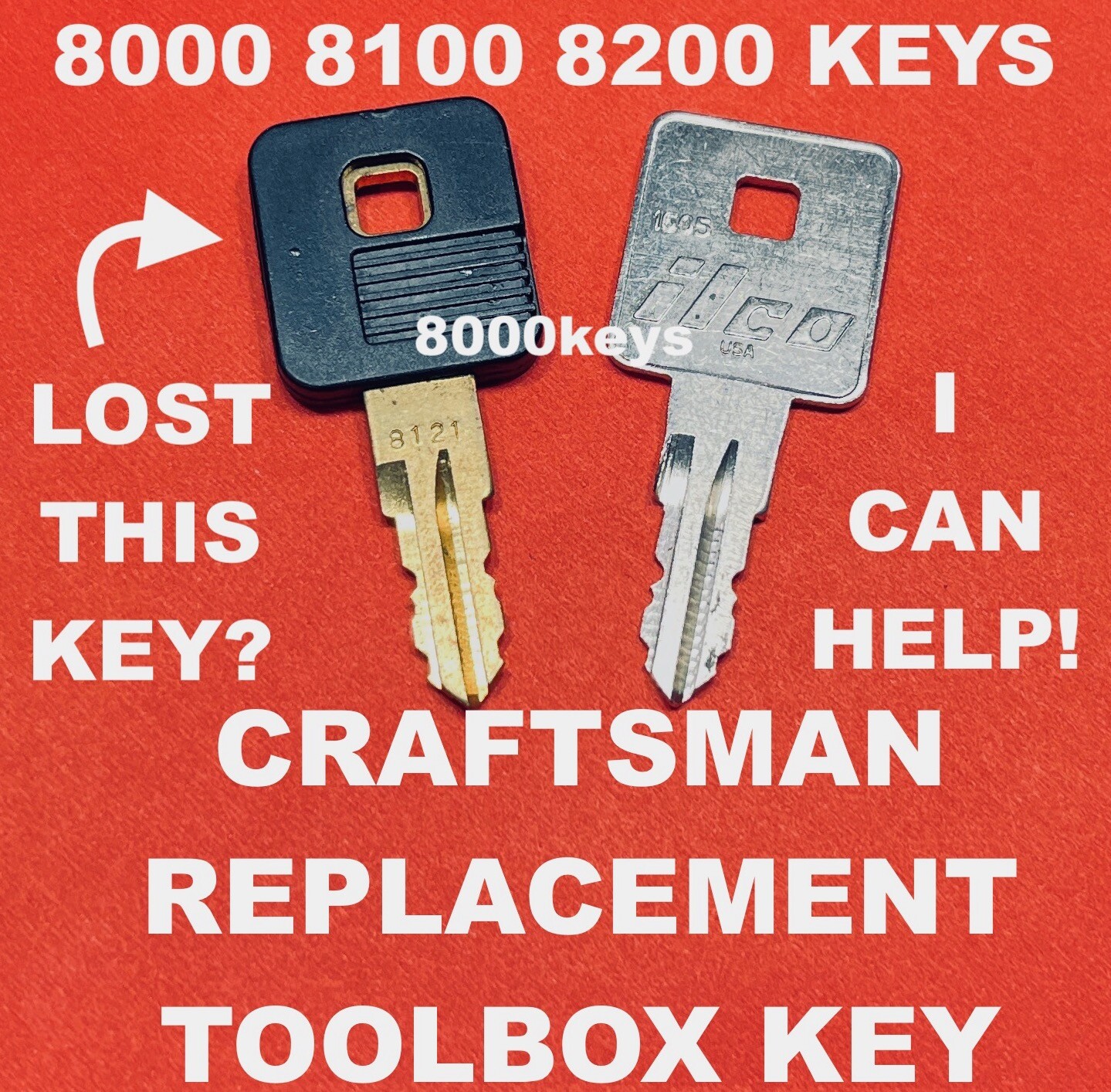 Craftsman Toolbox Replacement Key Llave CUT TO ORDER 8001-8223 8000 8100 8200