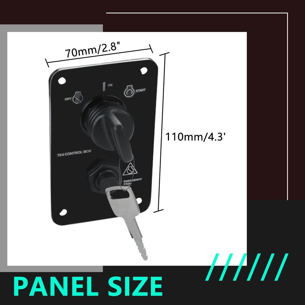 12V Main Switch Panel Single Engine Key Switch Panel Assembly Compatible with Ya