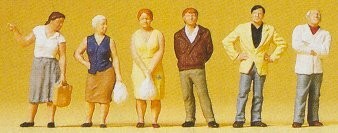 Preiser 10451 HO Scale Passers By Waiting pkg(6)