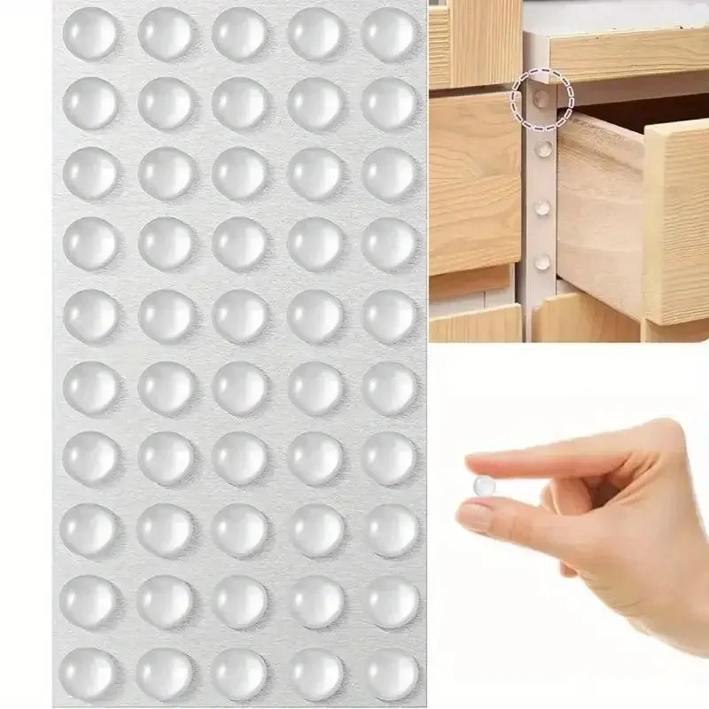 100 Pcs Cabinet Door Rubber Self Adhesive Bumpers Sound Dampening Clear Bumper