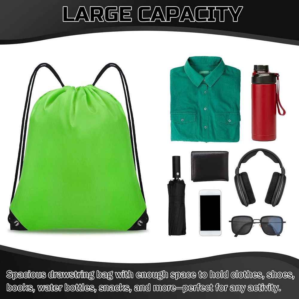Drawstring Backpack Bulk 6 PCS, Drawstring Bags String Backpack Cinch Sack Gym B
