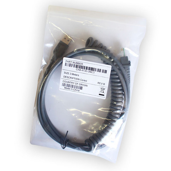 9FT Coild USB Cable for Datalogic D100 GD4130 QD2130 Scanner Reader
