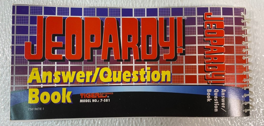 1995 Tiger Electronics Talking Jeopardy Handheld Game Cartridge Answer Booklet