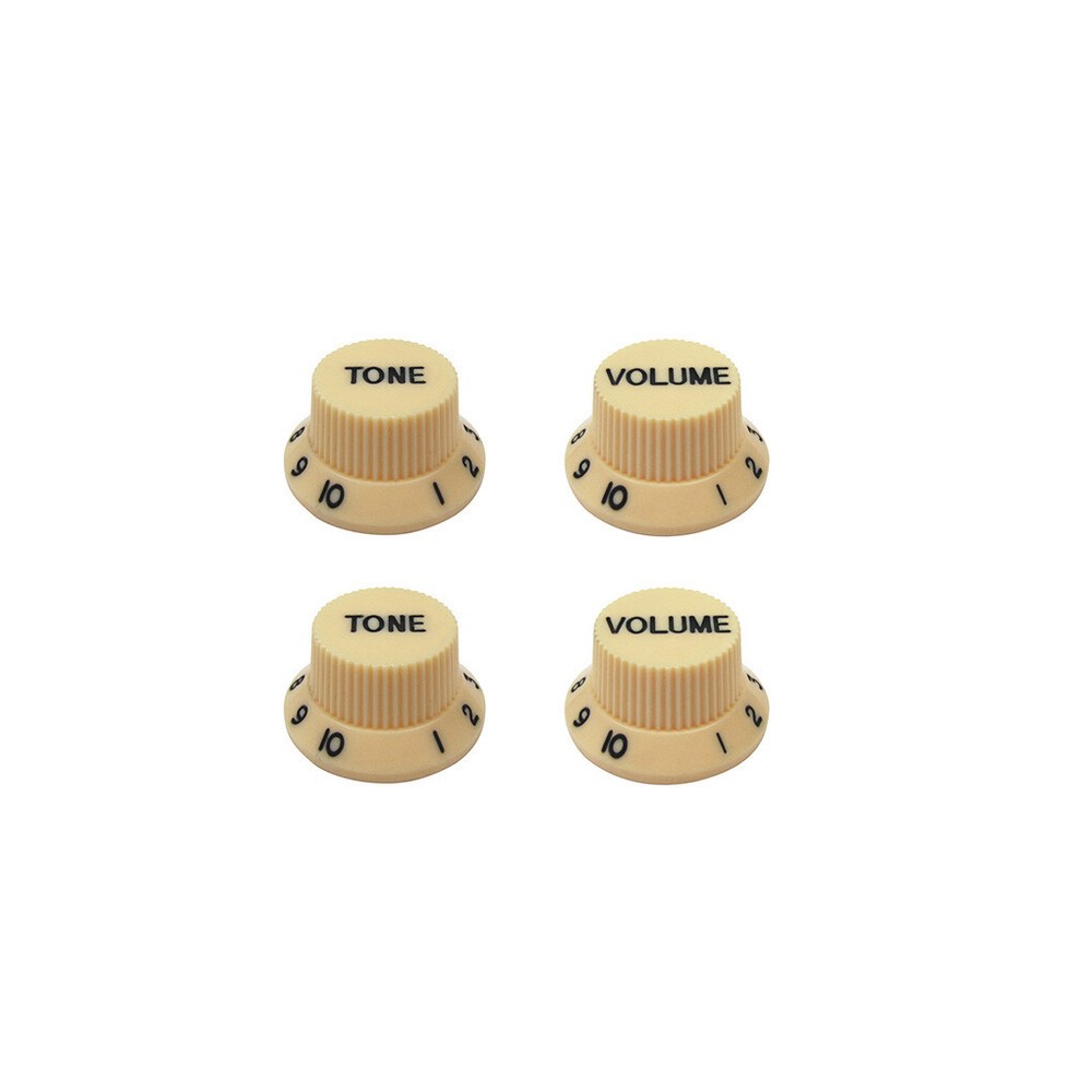 2T 2V ST Guitar Knobs Volume & Tone Control Knobs Cream with black number