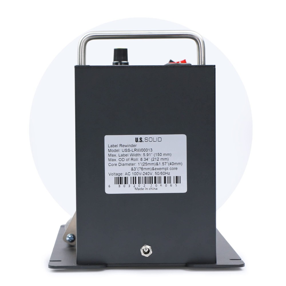 U.S. Solid Automatic Label Rewinder 8.66 in Roll Diameter 6.3 in Width