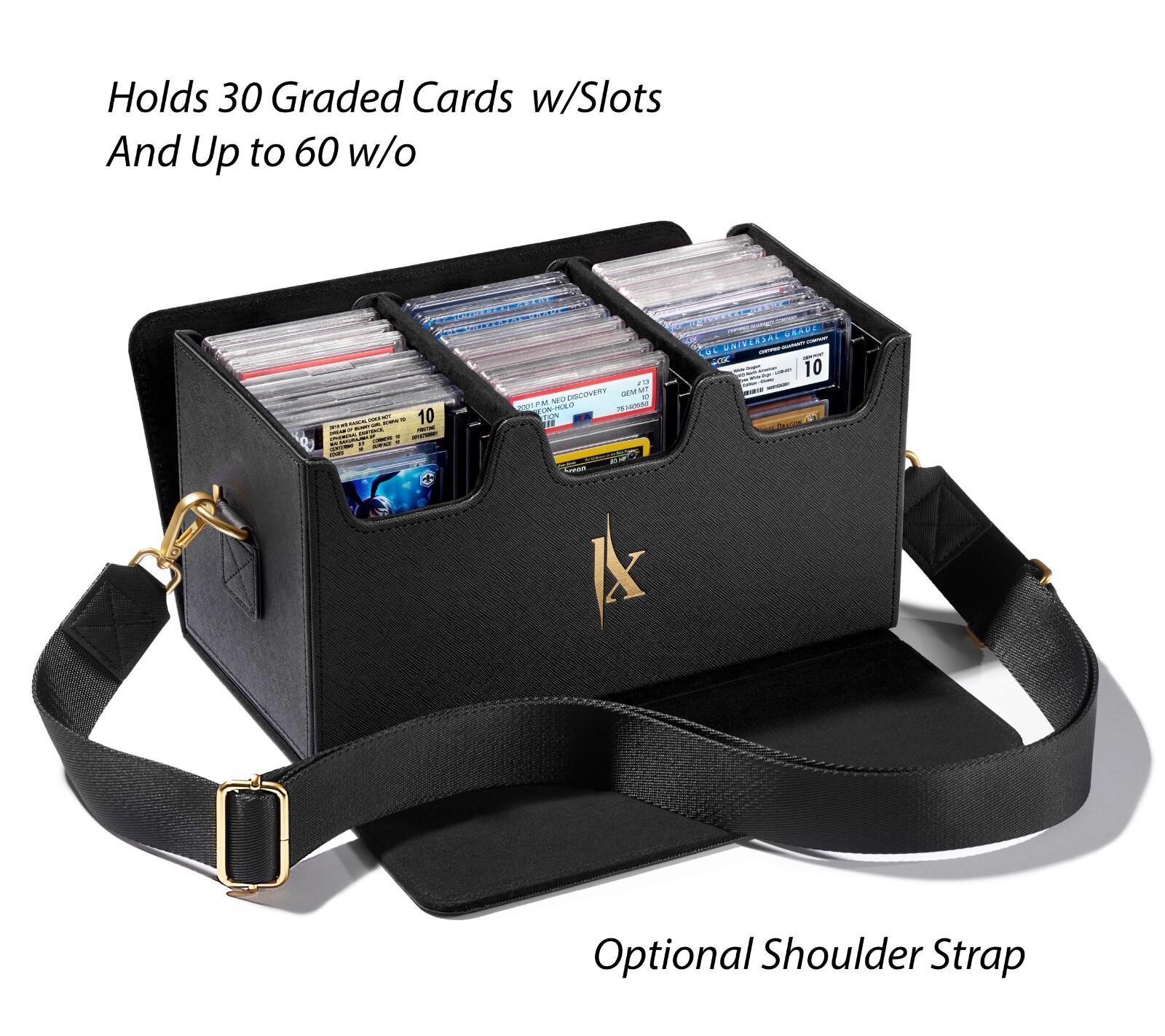 PSA-BGS-CGC Storage Case w/ Slot & Strap Option | Home Travel Magnetic Flip Box