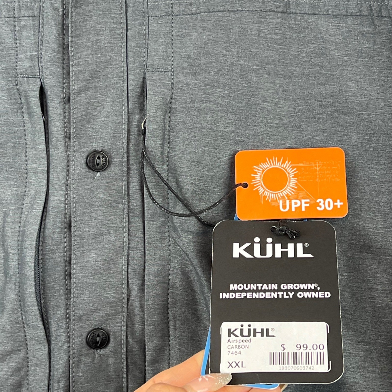 New Kuhl Mens Airvolution Long Sleeve Button Up Shirt Carbon UPF 30+ XXL