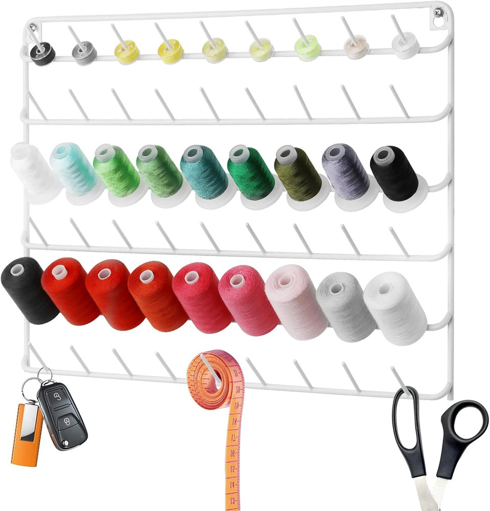 Thread Holder Wall Mount 54 Spools Sewing Thread Rack Embroidery Thread Organize