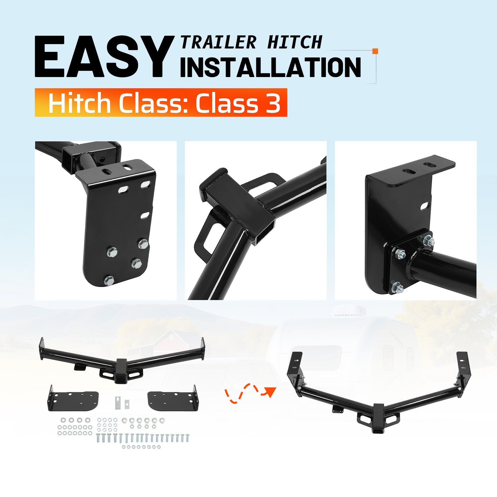 Towing Trailer Hitch Receiver 2" Class 3 Rear Bumper For Toyota Tundra 2007-2021