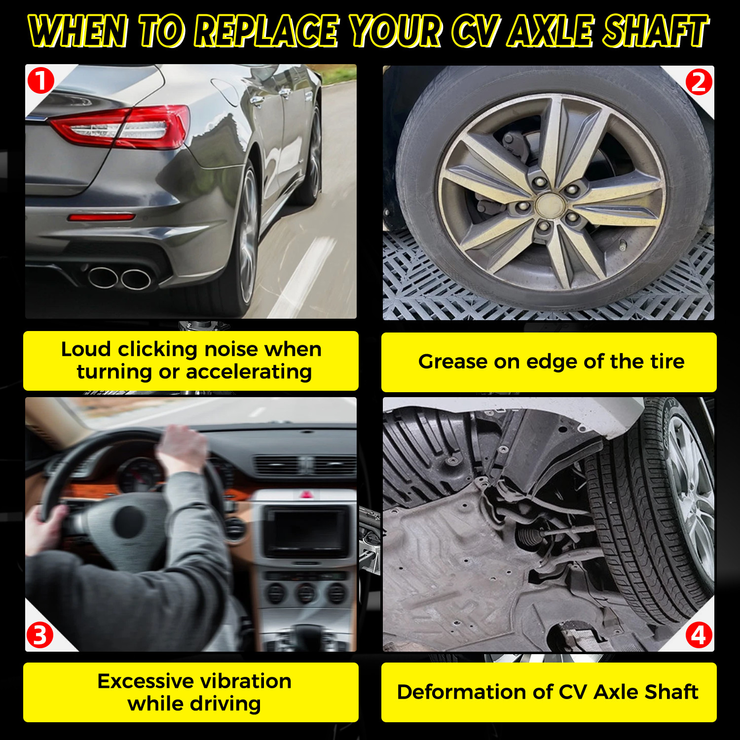 4WD 6-Lug Front CV Axle Assembly for Chevy GMC Silverado Sierra 1500 Tahoe Yukon