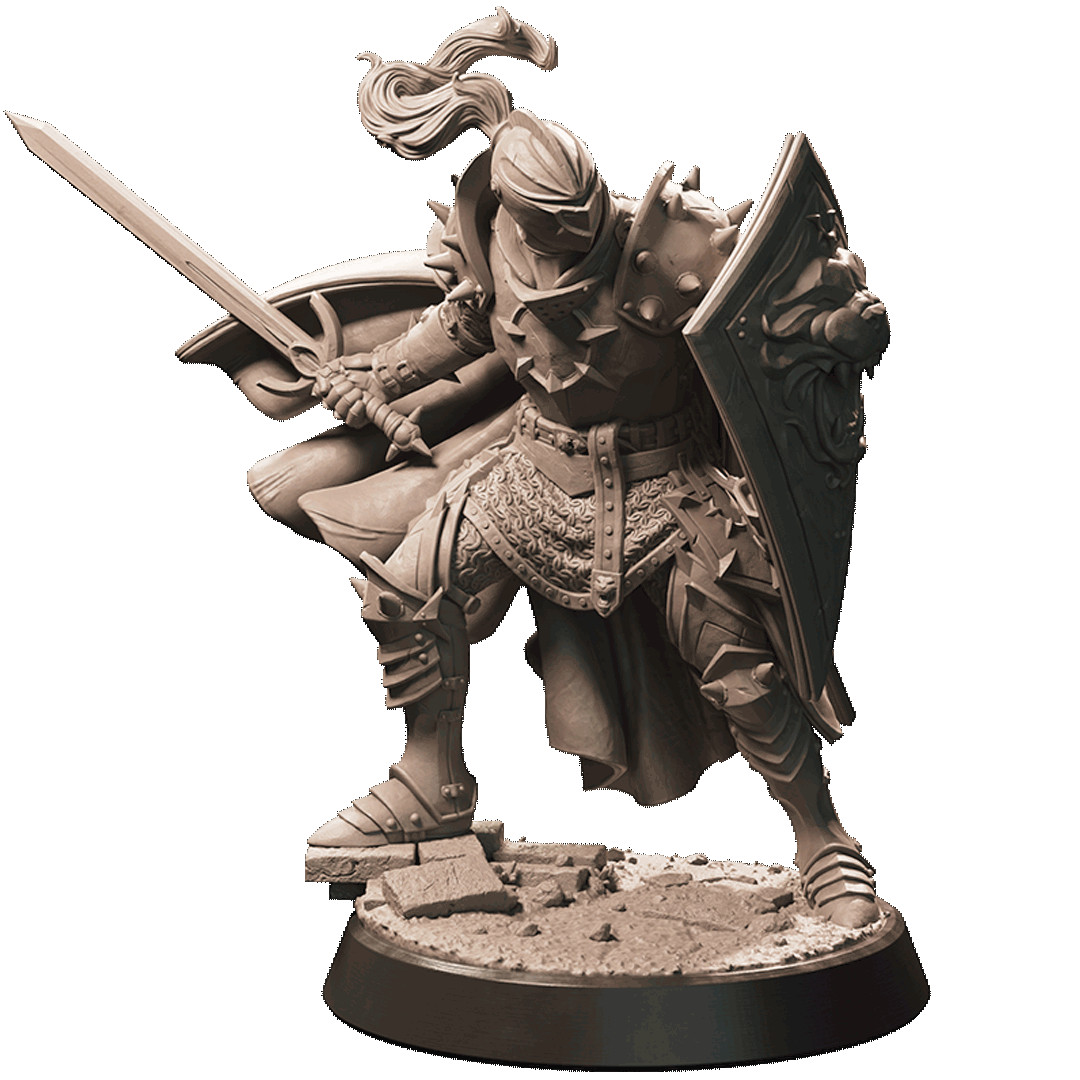 Bulwark Vanguard 32mm Resin Miniature 3D Printed D&D Tabletop RPG