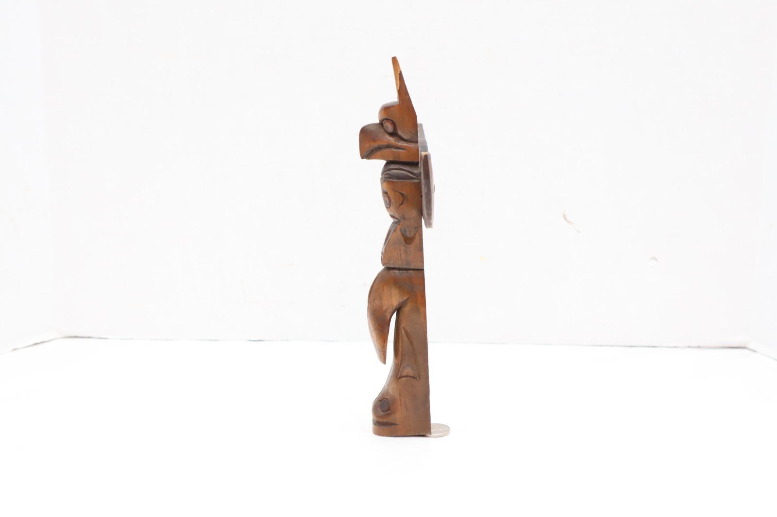 Vintage North West Coast "Nuu-chah-nulth" Totem Pole 9.5" Tall Native American