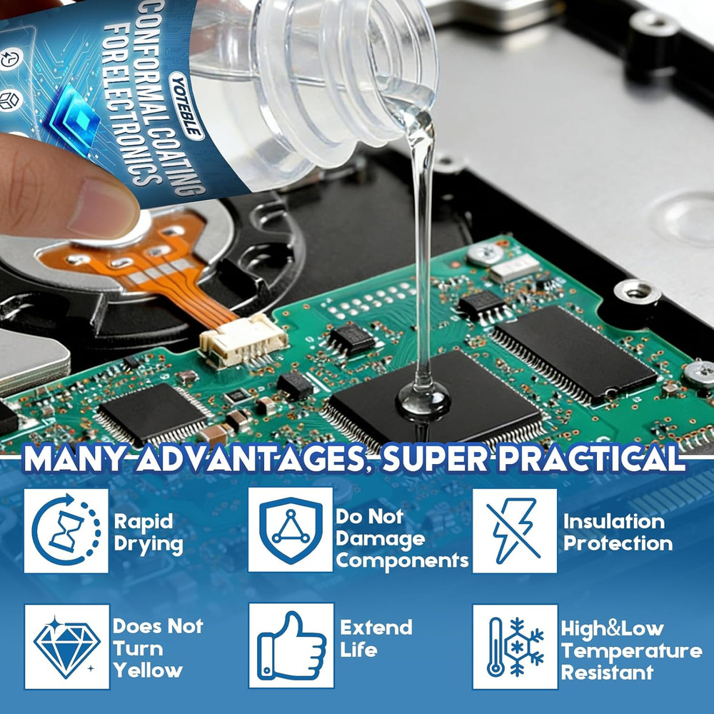 Conformal Coating for Electronics, Clear Insulating Varnish with Brush, Waterpro