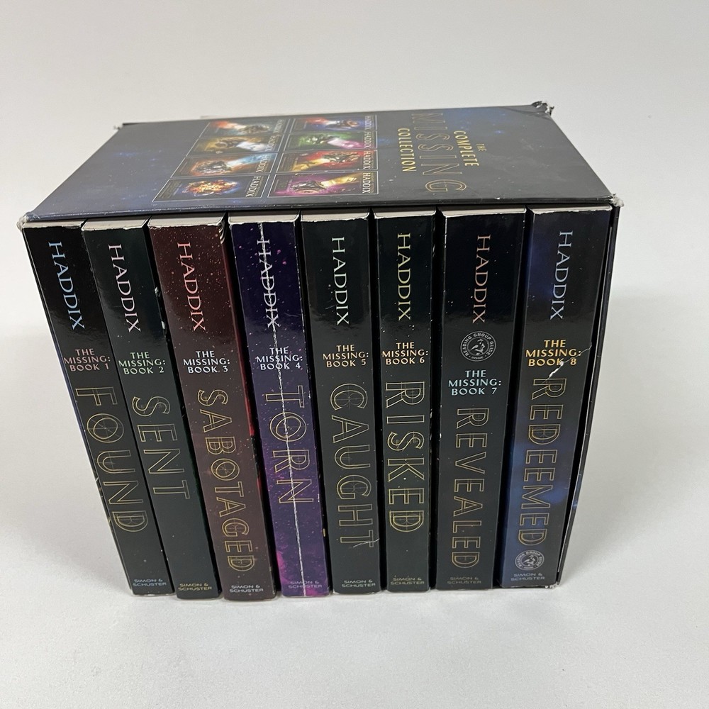 8 Books Complete Missing Collection-Boxed Set-Found Sent Sabotaged Torn HADDIX