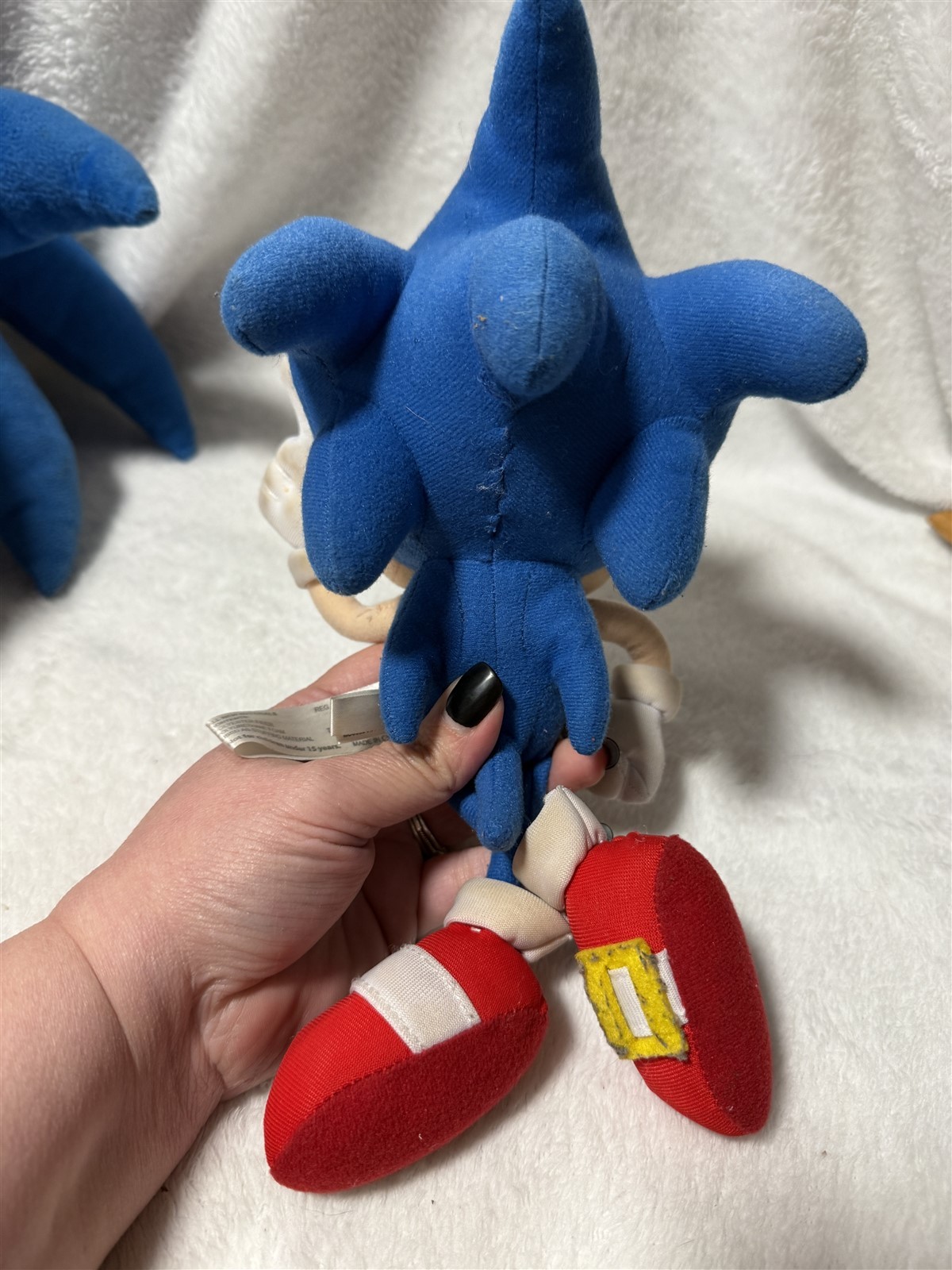 LOT OF 2 SONIC THE HEDGEHOG PLUSH STUFFED TOYS "COULD USE CLEANING"