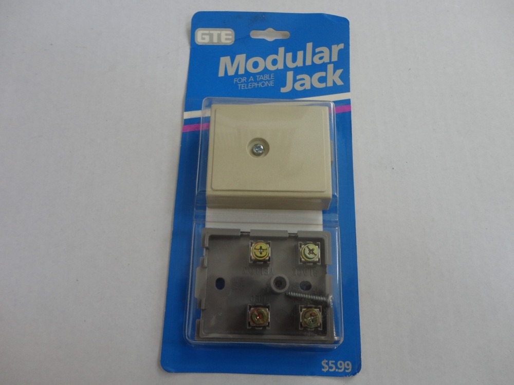 2 GTE Telephone Modular Single Port Jack for a table Tel Terminal Color Code