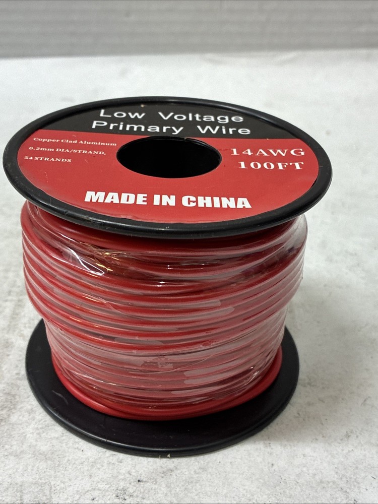 Low Voltage Primary Wire 14AWG 100FT Red