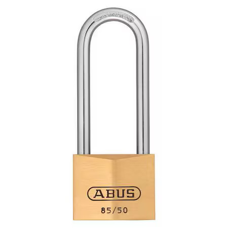Abus 85Hb/50 Mk Kd Padlock, Master Keyed, Long Shackle, Rectangular Brass Body,