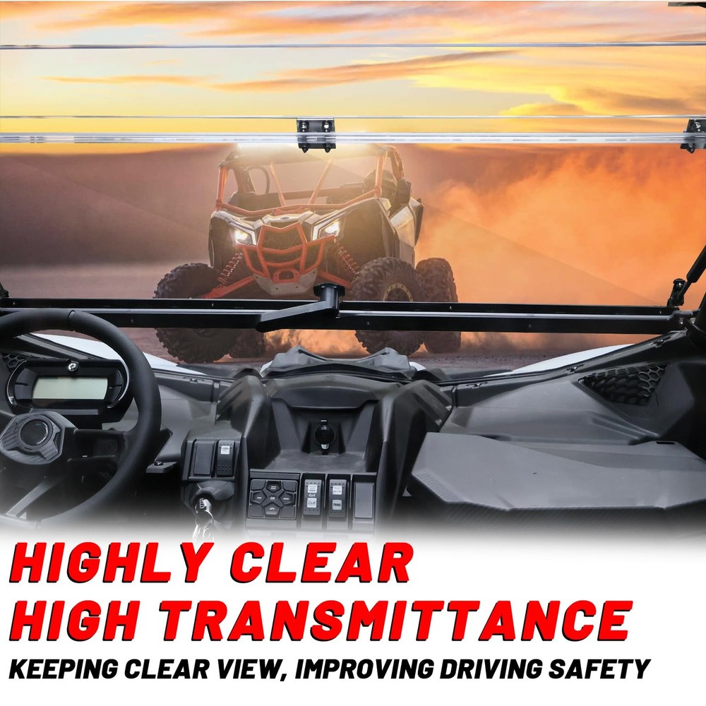Front X3 Flip Windshield Scratch Proof Full Windshield Clear one size
