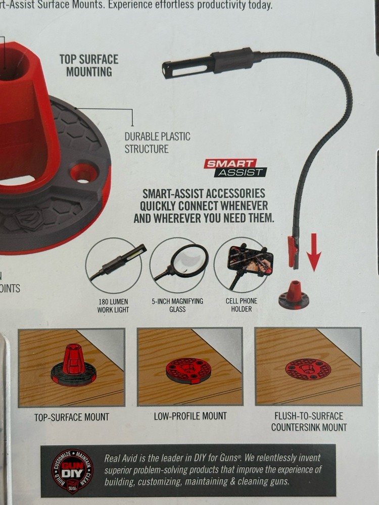 Real Avid Smart-Assist Surface Mount 3-Pack Reversible Quick Connect Red Black