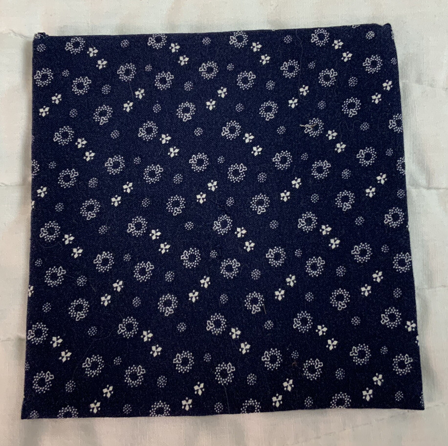 Vintage Patchwork Mini Quilt Table Topper, Four Patch, Blue, Burgundy