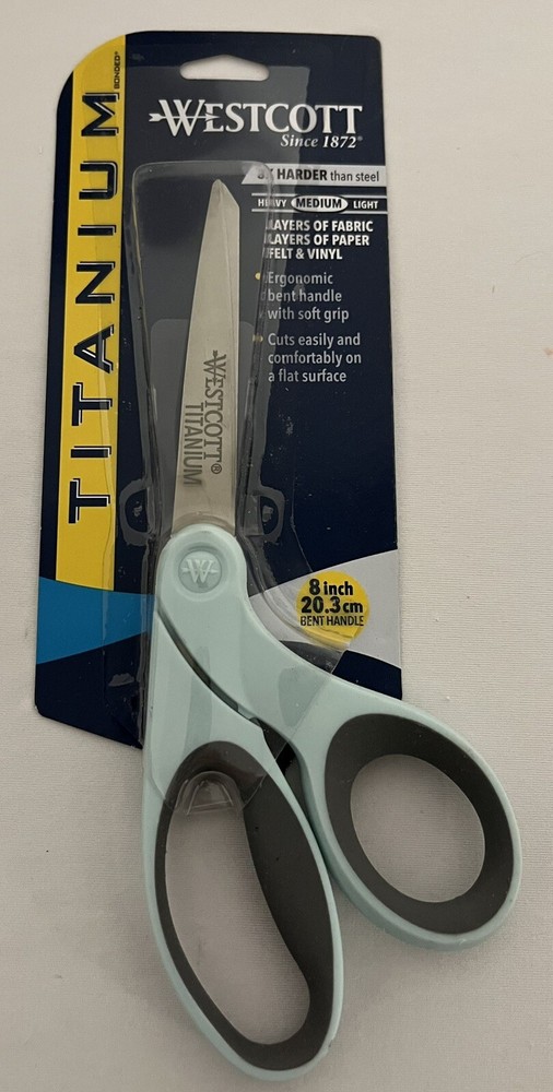 Westcott Titanium Scissors - Medium Duty - 8” - Bent Handle - NEW in Package