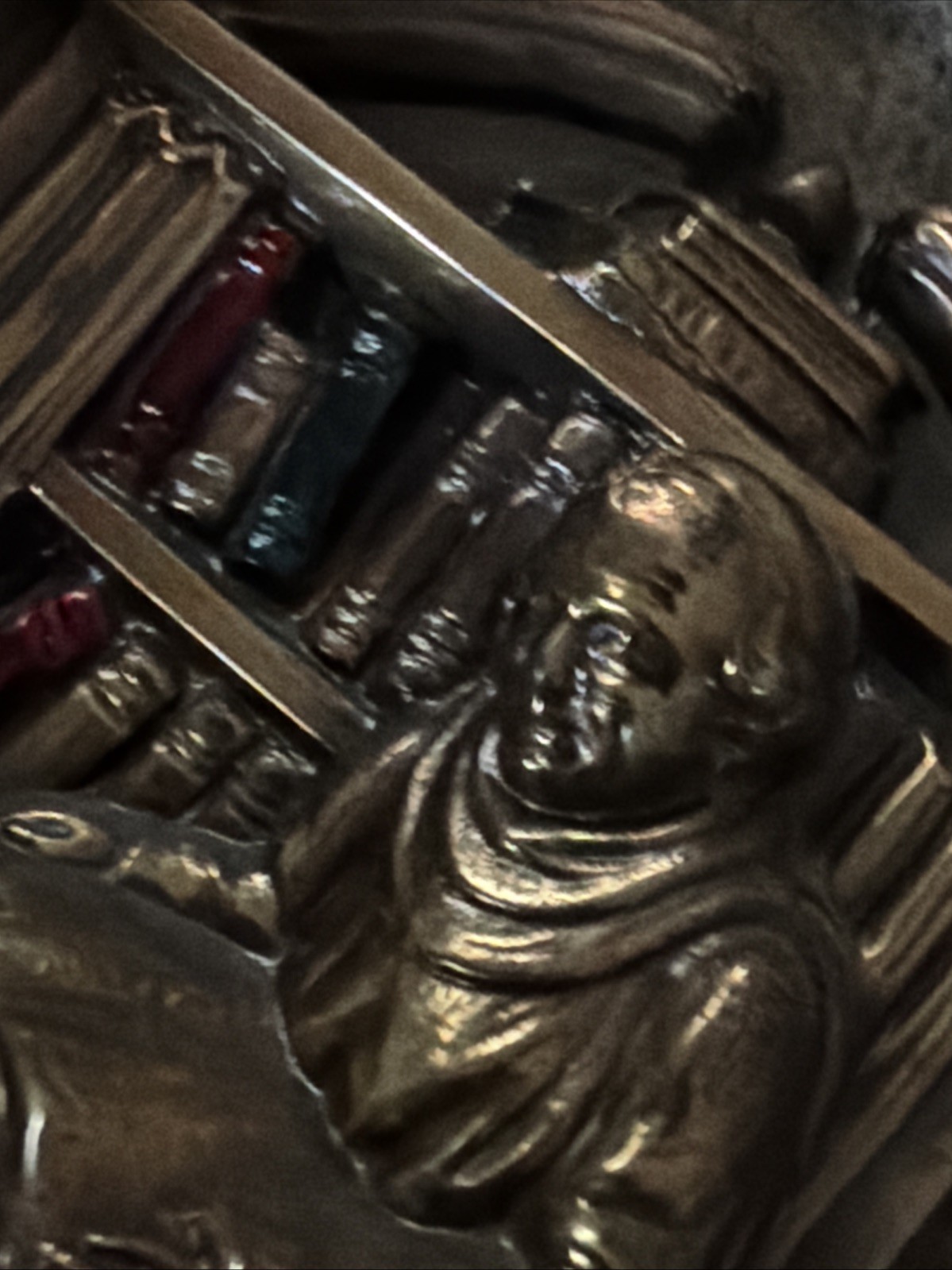 Antique Armor Bronze YePhilosopher Bookends 1920s Art Deco Scholar Library Pair