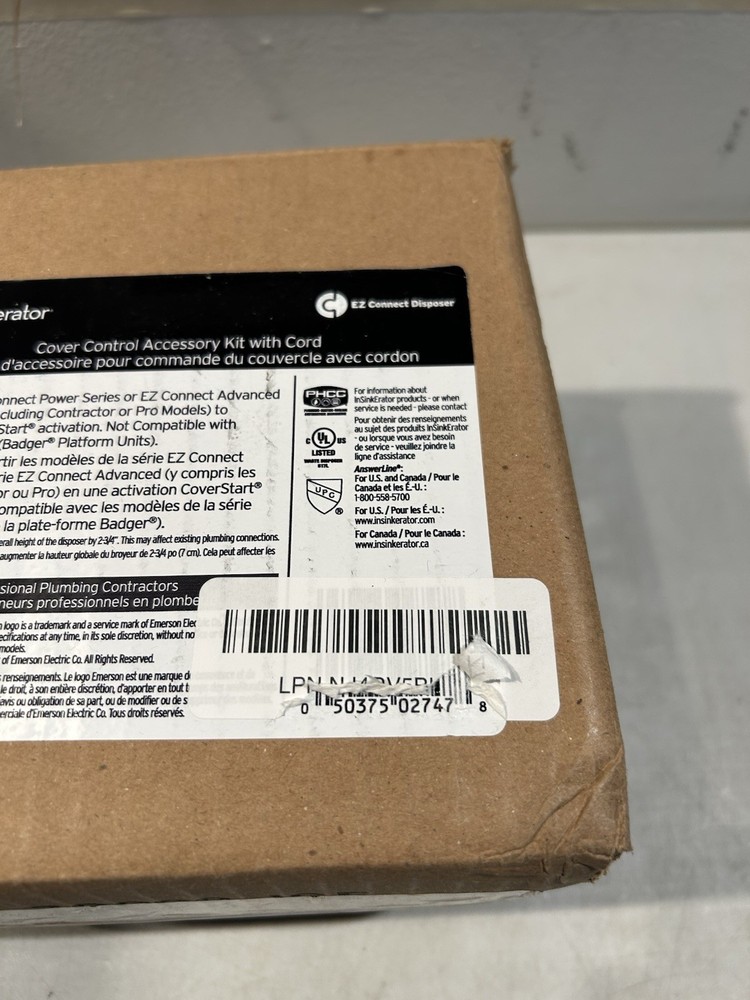 CCKIT-00A Insinkerator Cover Control Accessory Kit with Cord New, OEM InSinkerat