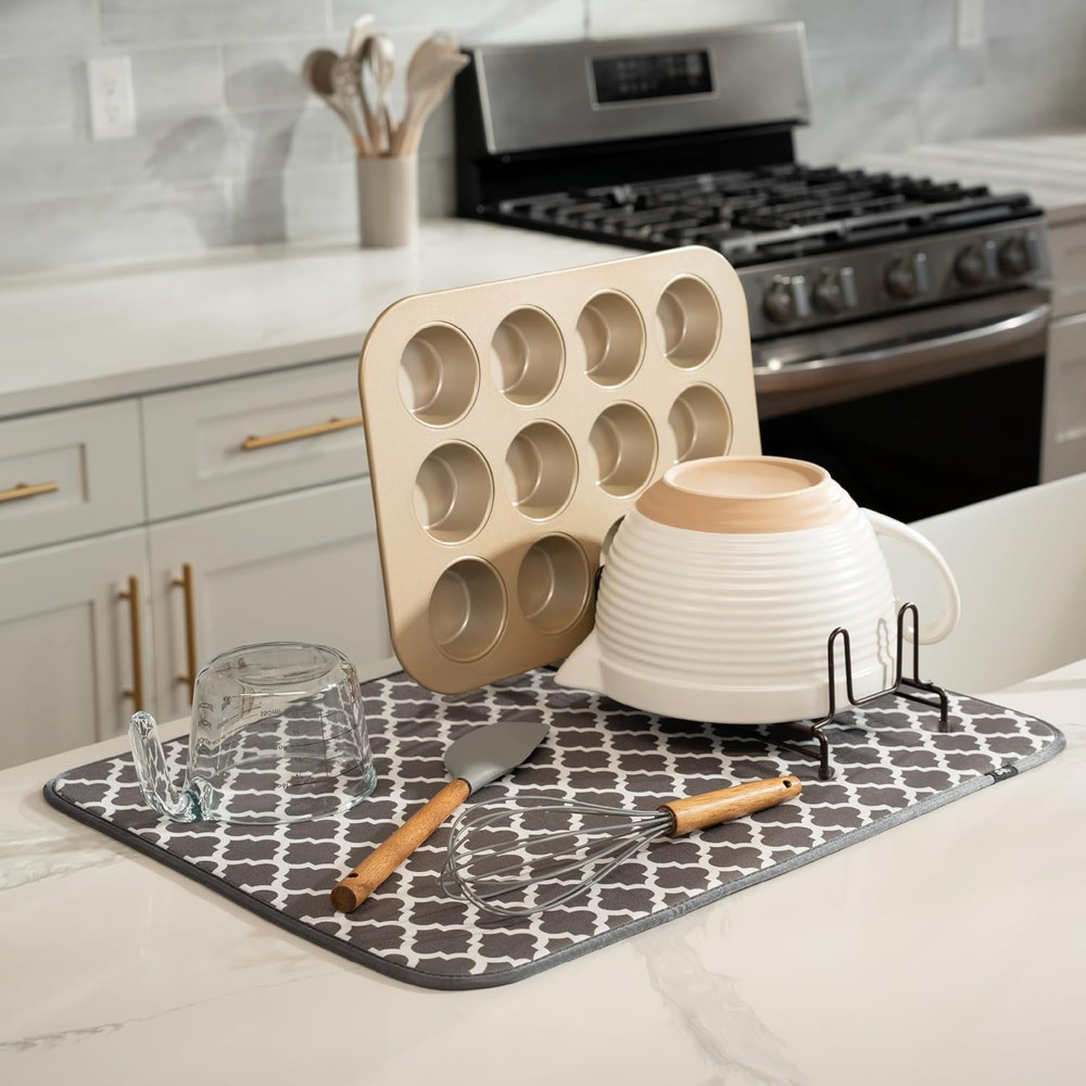 Dish Drying Mat XL, 18” X 24”, Absorbent Microfiber Kitchen Counter Mat, Dish Dr