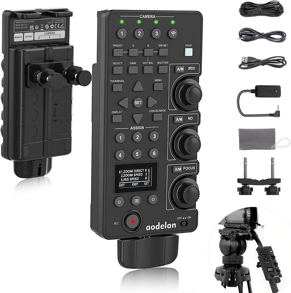 Updated Wireless/Wired Camera Remote Control for Sony & Canon – Focus, Iris,Zoom