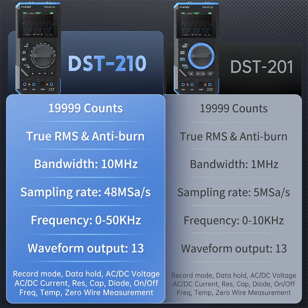 FNIRSI DST210 Handheld Digital Oscilloscope Multimeter+Function Signal Generator