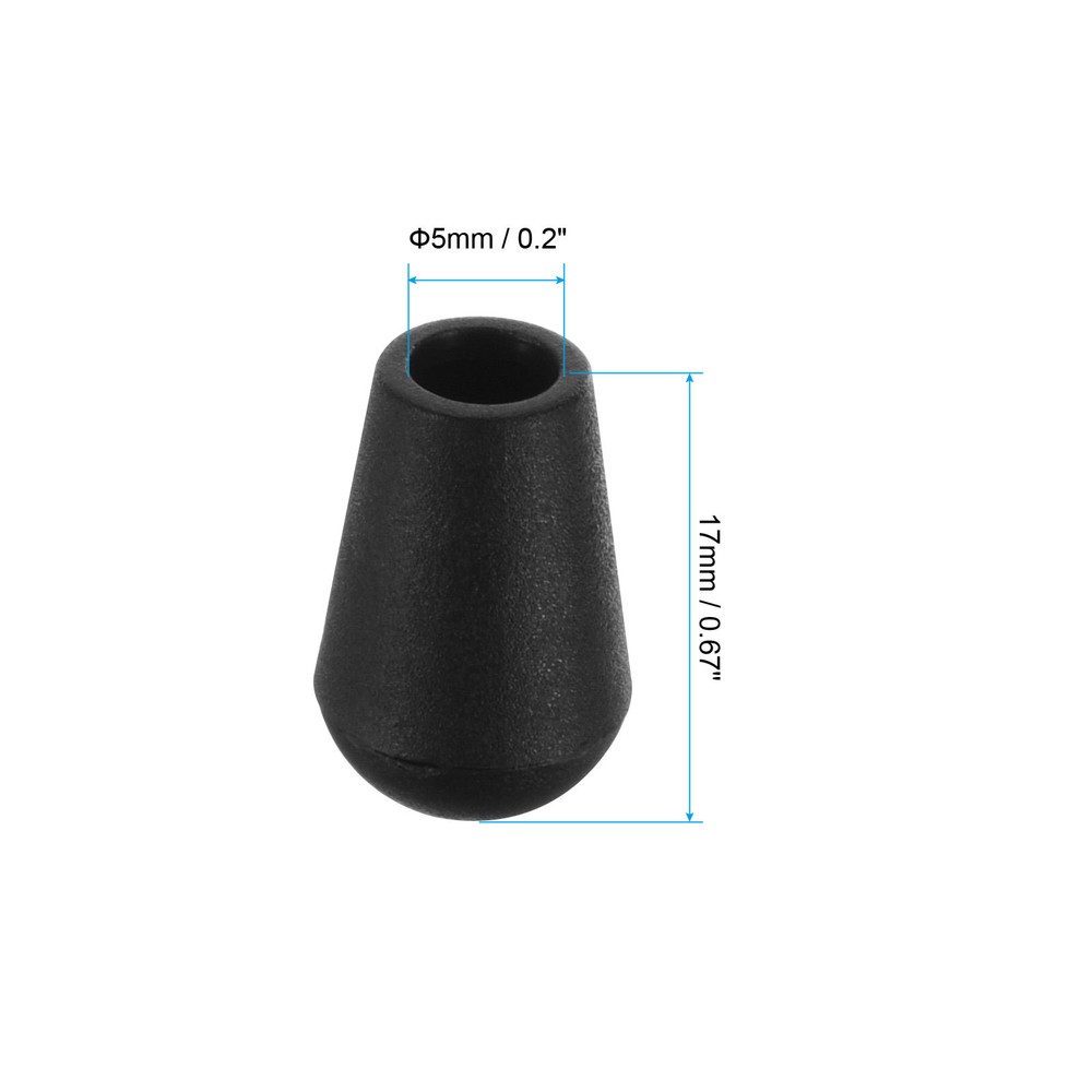 Bell End Stopper, 30 Pack Cord Rope Lock for Drawstring Bag, Black