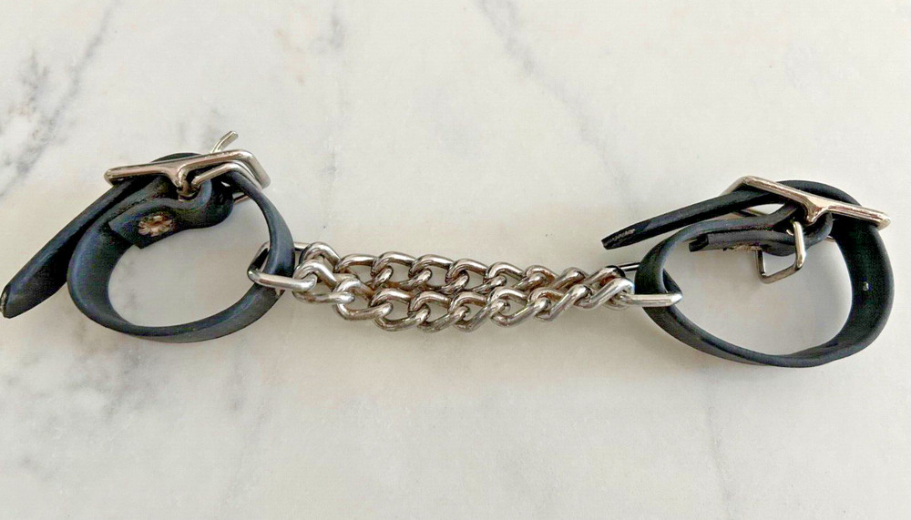 4″ CHROME PLATED BIOTHANE DOUBLE FLAT CURB CHAIN BLACK