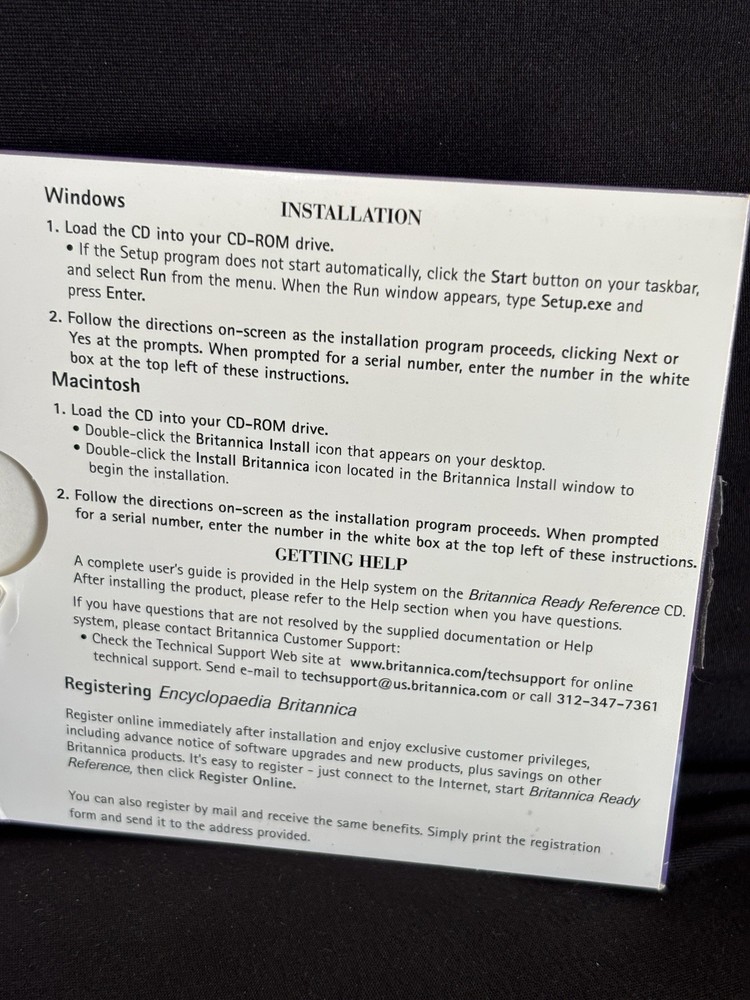 Encyclopaedia Britannica Ready Reference PC Mac CD ROM VTG 2002 Cardboard Case