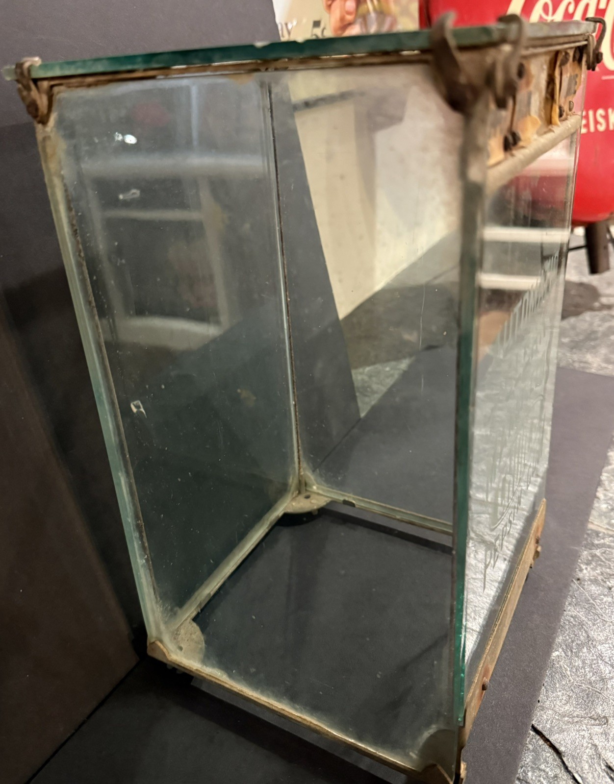 Mansfield's Choice Pepsin Gum Advertising Dispenser Glass Lid Mansfield Machine