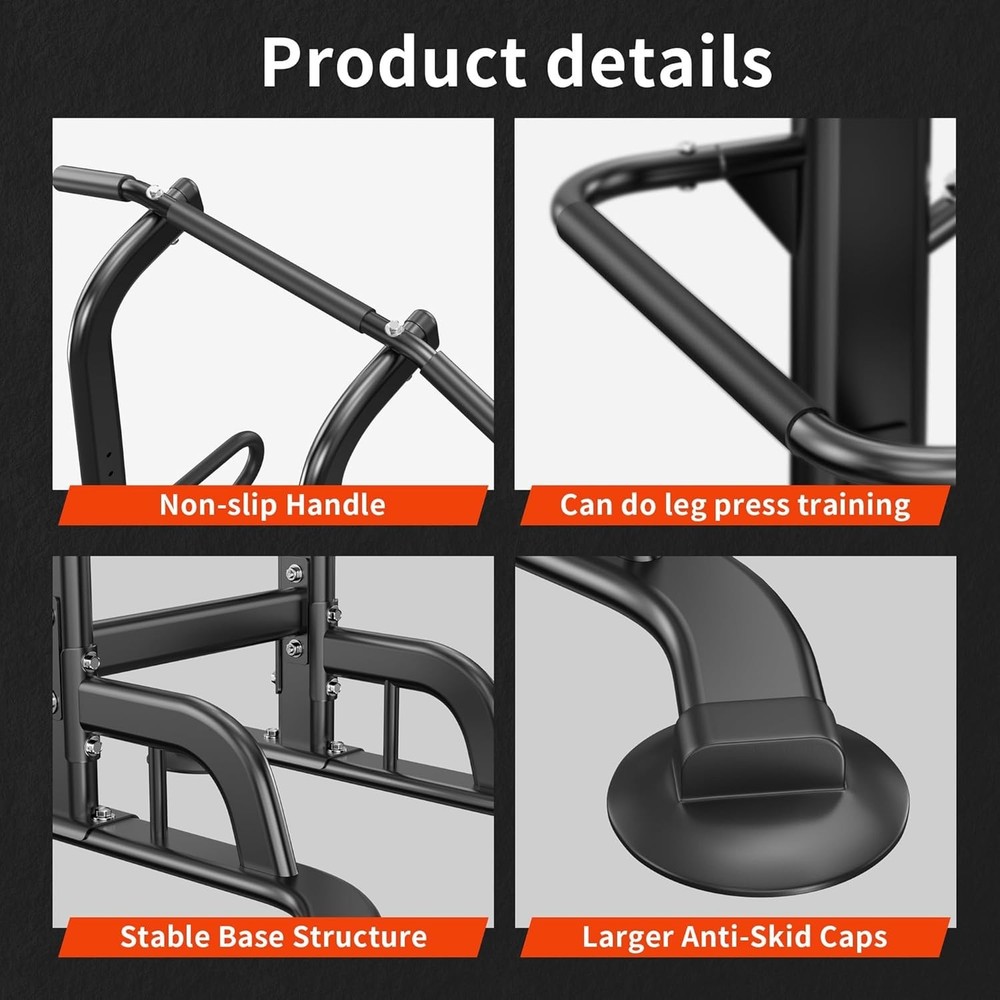 Power Tower 11 Height Adjustable Pull Up Bar & Dip Station Multi-Function