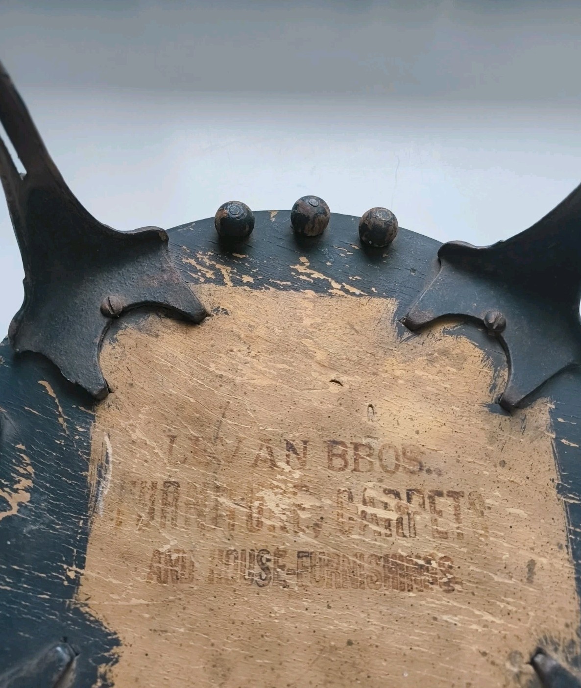 Levan Brothers Victorian Round Cast Iron & Wood Foot Stool Red Veleteen Cover