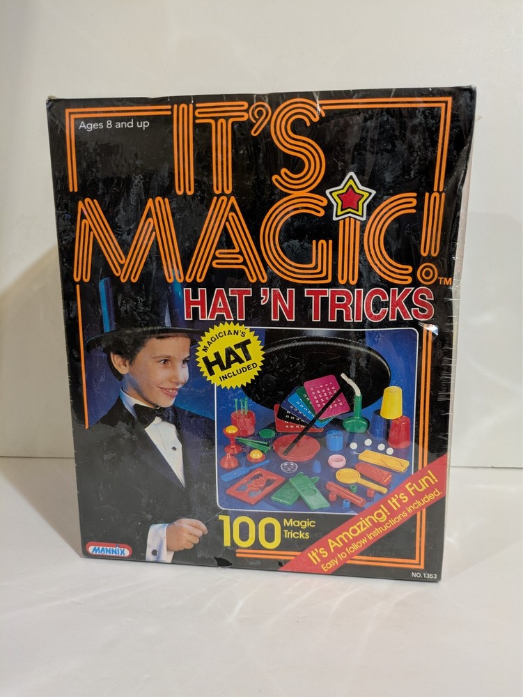It's Magic Hat N Tricks Children's Magic Set Vintage Mannix Props & Instructions