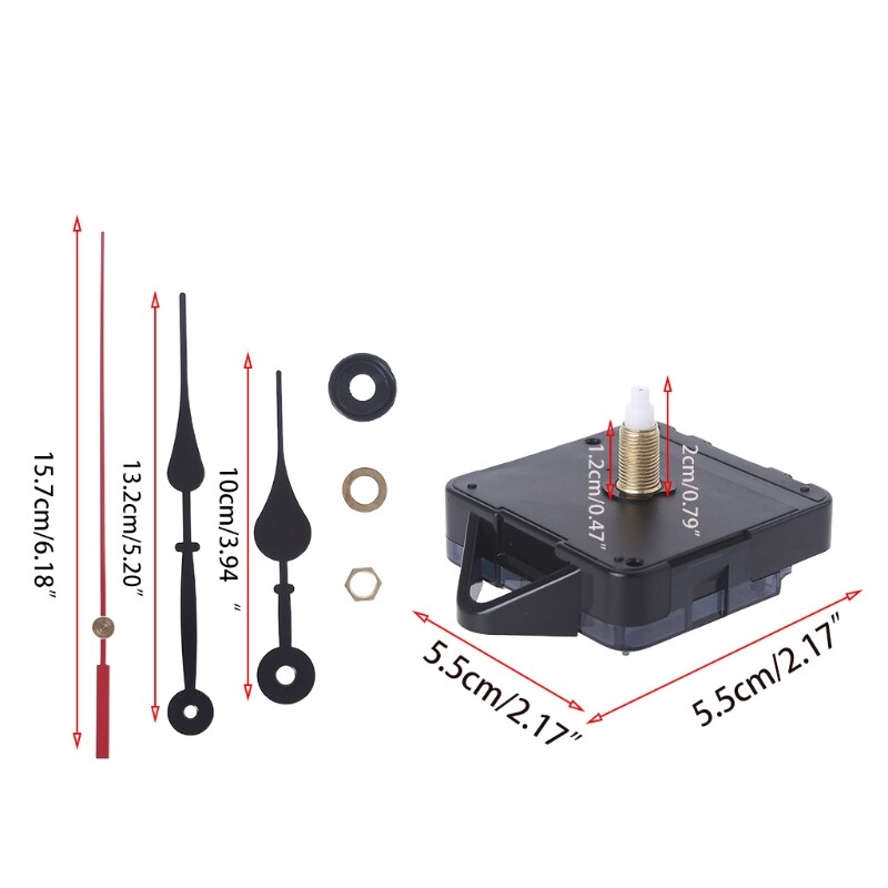 4"/5"/6" Long Spade Hand Clock Convenient S3 Axis Wall Clock Movement Kit