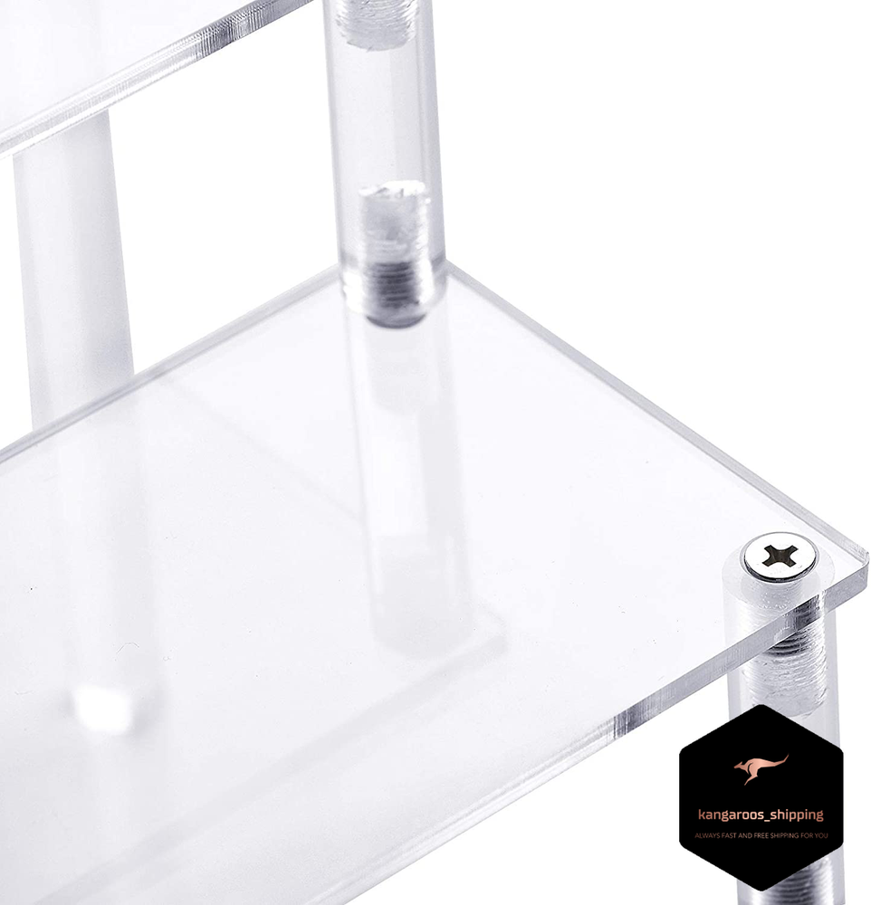 Clear Acrylic Display Riser 2 Tier Cupcake Stand Shelf for Decorations