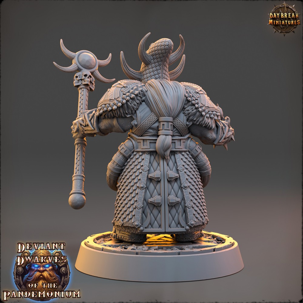 Deviant Dwarf Warlock Kromund | DayBreak Miniatures | Compatible with D&D/AOS