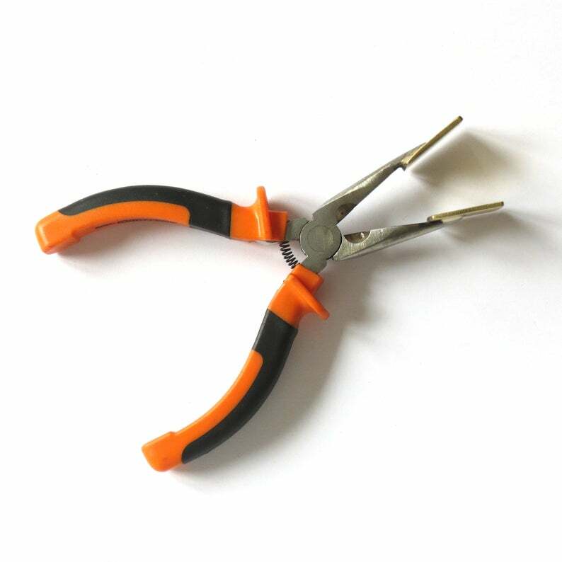 Flat Straight Lampwork Masher Pliers with Rectangle Brass Pads - Lampwork Tool