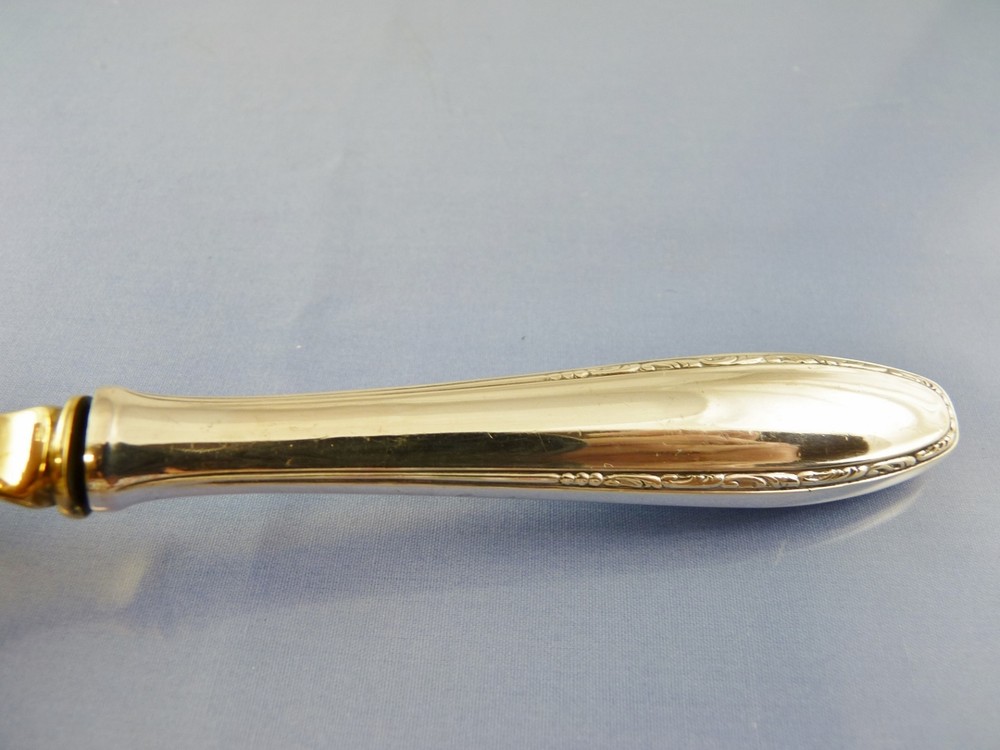 Unknown SCROLL BORDER MASTER BUTTER KNIFE SILVER 800 BY GERMAN MAKER
