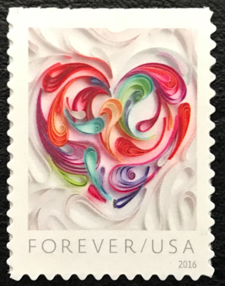 2015 Scott #5036 - Forever - QUILLED PAPER HEART - Single Stamp - Mint NH