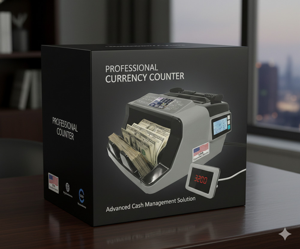 Professional High-Speed Digital Bill Counter & Multi-Layer Counterfeit Detector