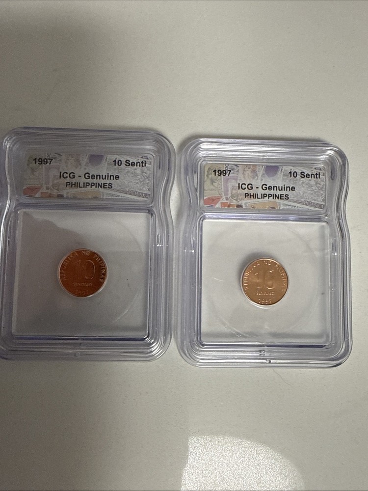2X IGC Graded Genuine 1997 Philippines 10 Sentimos