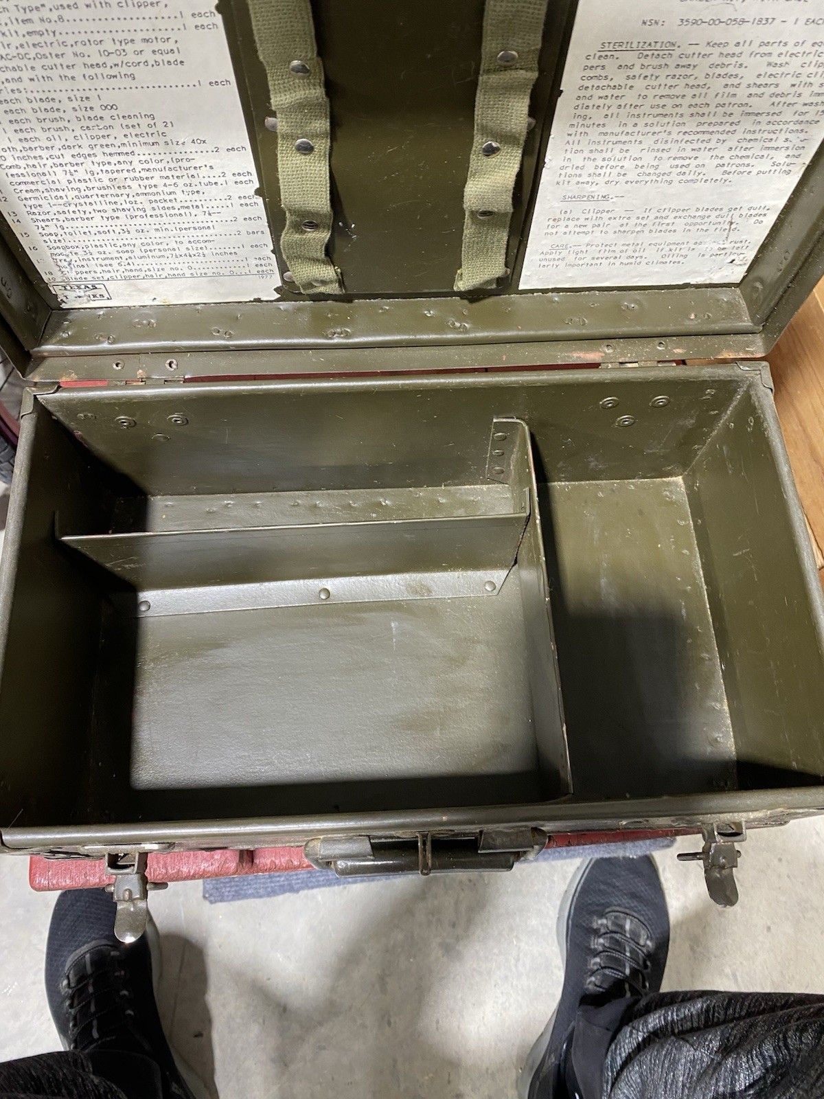 US Army Barber Kit Case NSN 3590-00-058-1837