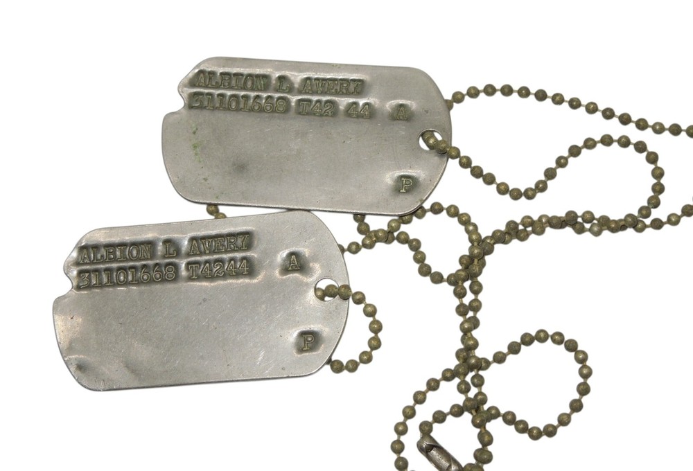 WWII US Strategic Army Air Force AAF Dog Tags Stationed in England USSTAF CA1