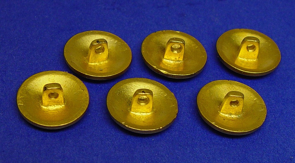 KASPER REPLACEMENT BUTTONS 6 GOLD TONE CROWN MOTIF SOLID METAL SHARP CONDITION