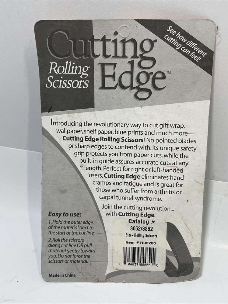 Singer Cutting Edge Black Rolling Scissors NOS